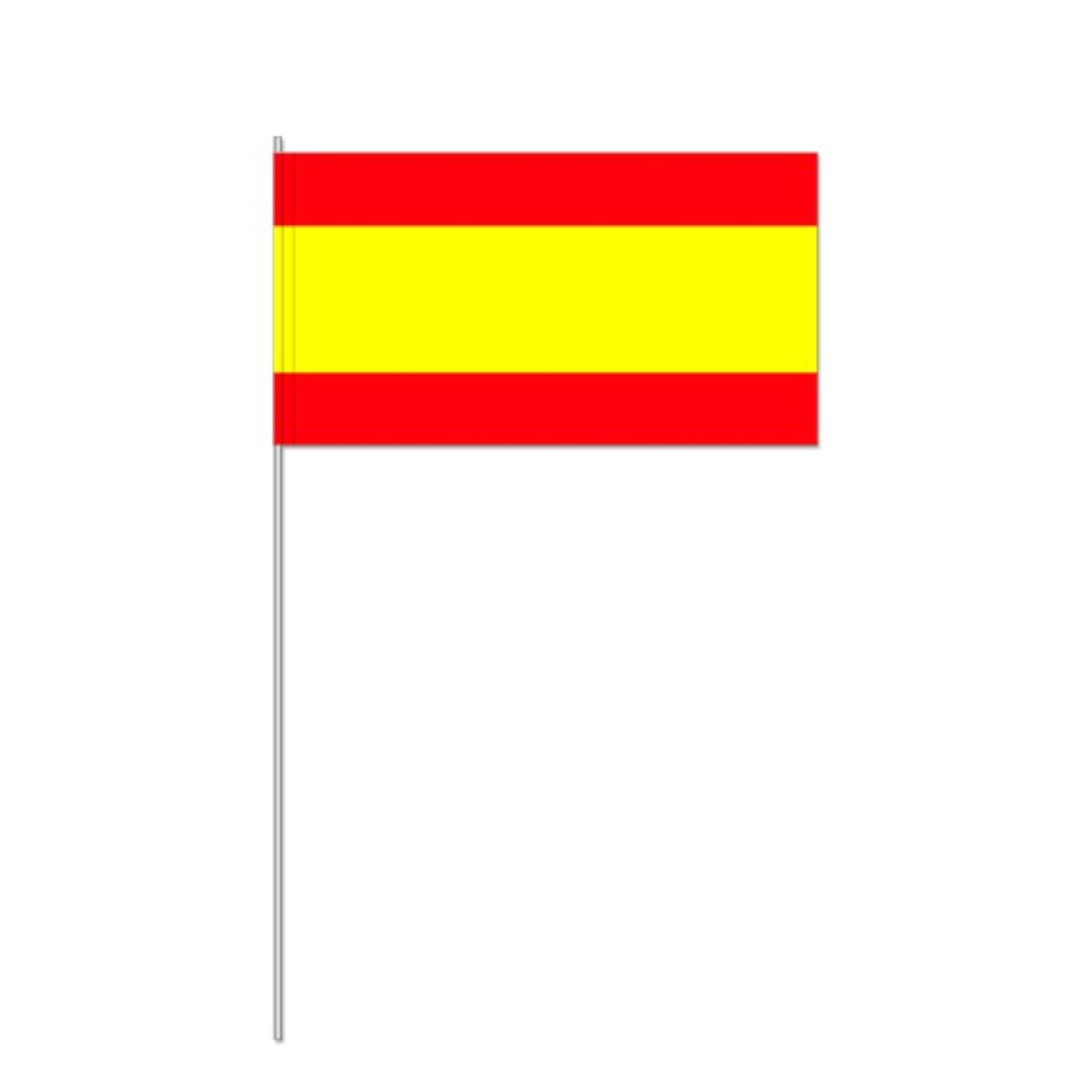 NEU Papierflaggen Spanien mit Stab, 12 x 21 cm, 10 Stck