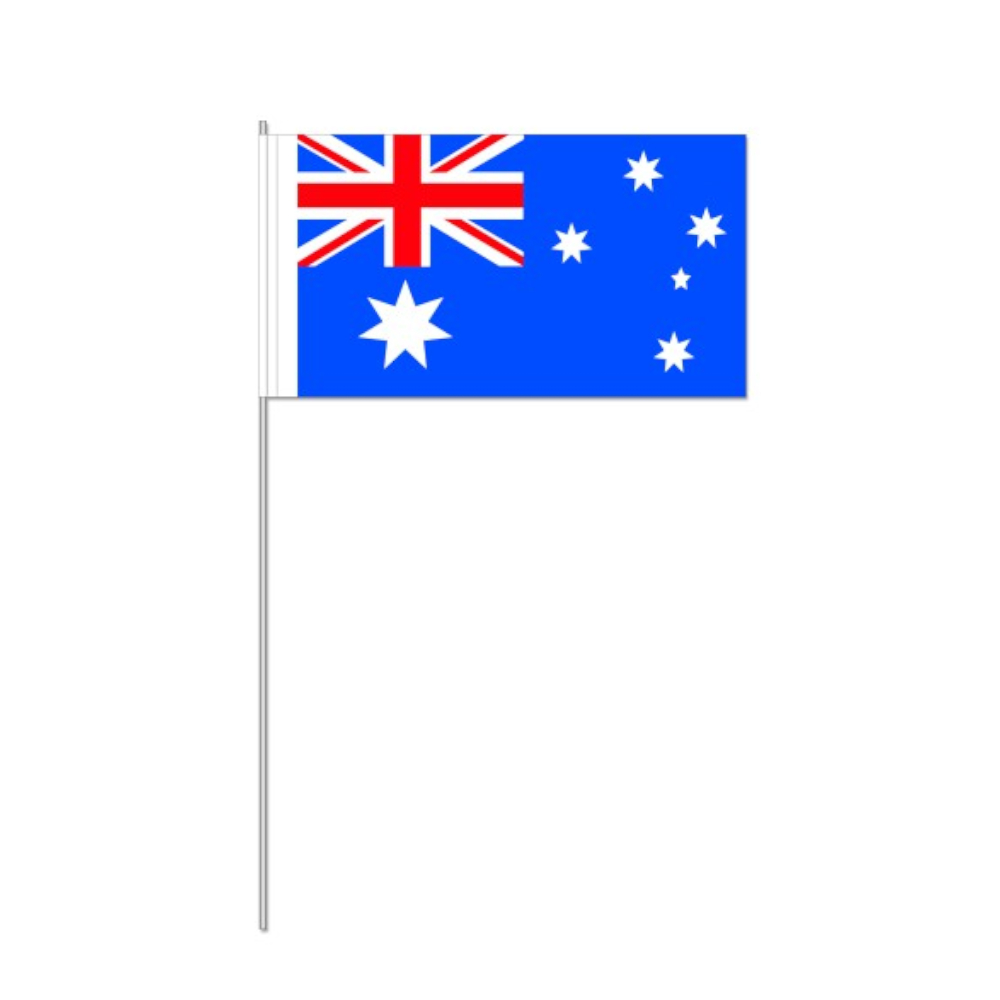 NEU Papierflaggen Australien mit Stab, 12 x 21 cm, 10 Stck