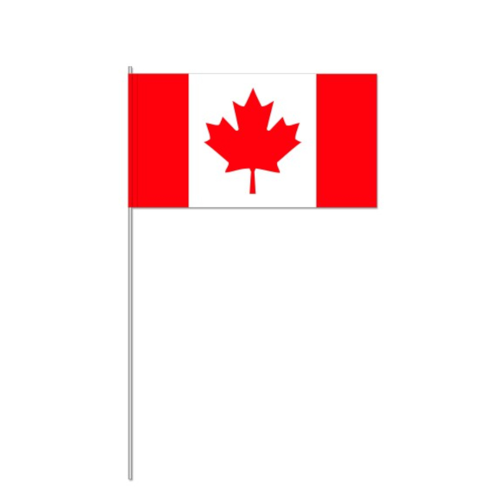 NEU Papierflaggen Kanada mit Stab, 12 x 21 cm, 10 Stck