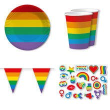 Party-Serie Rainbow Pride - Teller, Servietten, Becher & Deko