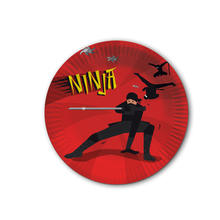 SALE Teller Ninja Kmpfer,  23 cm, 8 Stck