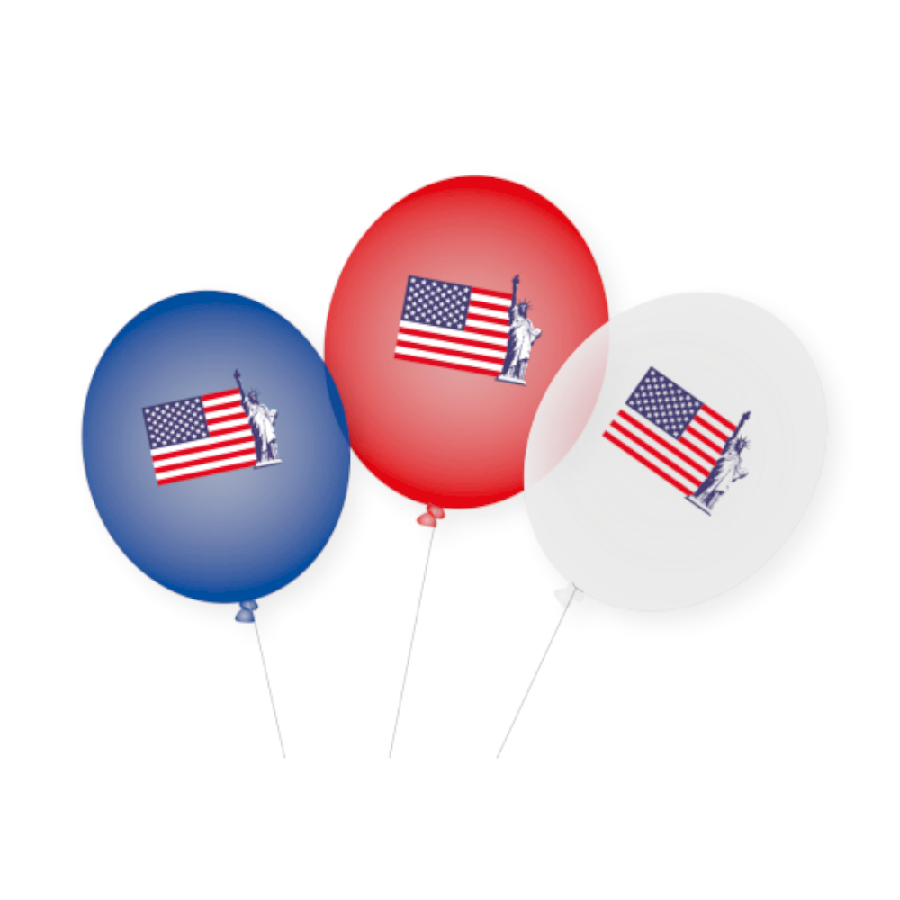 NEU Latexballons USA, 9 Stck