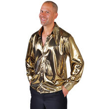 NEU Herren-Kostm-Hemd gold Glanz, Gr. S