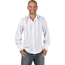 NEU Herren-Kostm Rschenhemd Silky, wei, Gr. S