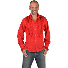 NEU Herren-Kostm Rschenhemd Silky, rot, Gr. S