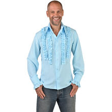 NEU Herren-Kostm Rschenhemd Silky, hellblau, Gr. S