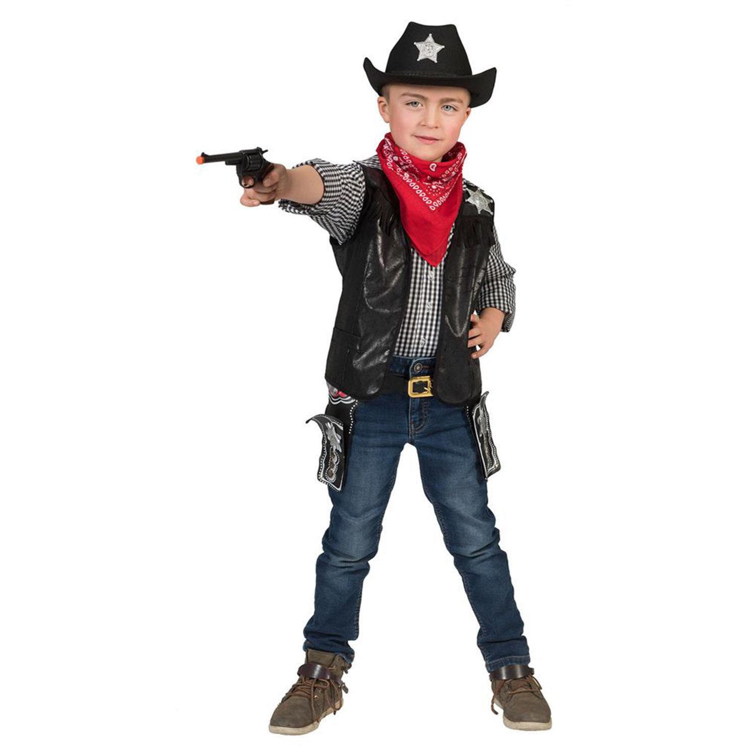 NEU Kinder-Kostm Cowboy-Weste, schwarz, Gr. 116