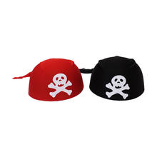 Hut Piratenkappe / Bandana, rot oder schwarz