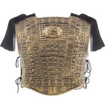 NEU Rüstung / Brustplatte Römer mit schwarzen Schulterklappen, gold geprägt