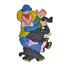 NEU Wand-Deko Clown, Elefant, 1 Stk. Ca. 47cm