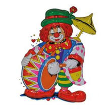 NEU Wand-Deko Karnevals-Clown mit Trommel, ca. 60cm