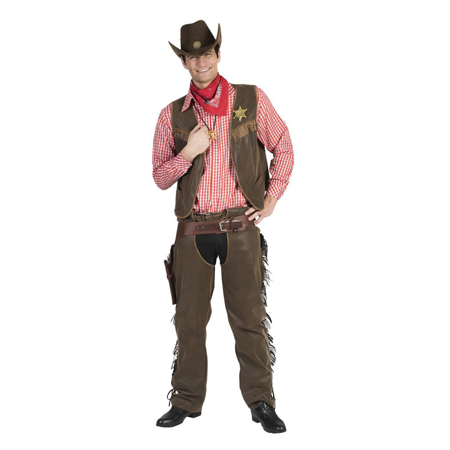 NEU Herren-Kostm Cowboy Billy, 2-tlg. mit Weste und Chaps, braun, Gr. 48-50