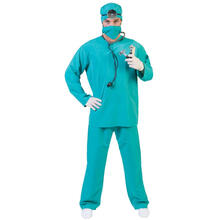 NEU Herren-Kostüm Chirurg Sam, 4-tlg. mit Shirt, Hose, Maske und Haube, Gr. 48-50