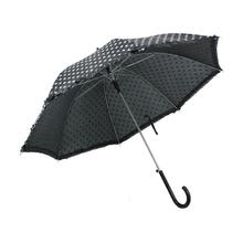 Regenschirm schwarz mit weißen Punkten, Durchmesser ca. 80 cm
