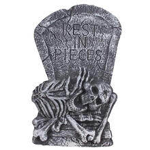 NEU Grabstein Rest in Pieces mit Skelett, 60 x 36 cm