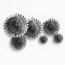 NEU Deko-Fcher-Set Silber, mit 6 Stck, verschiedene Gren