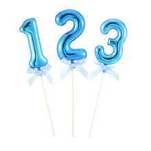 NEU Kuchen / Cake-Topper Mini Ziffer am Stab, 9 cm, blau, Stab ca. 15cm - verschiedene Ziffern