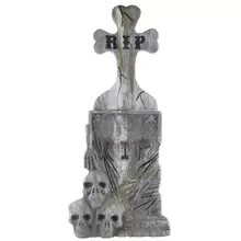 NEU Groß-Deko Grabstein mit Kreuz und Schädeln, 106 cm