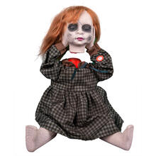 NEU Halloween-Deko-Figur Enthauptete Puppe, mit Licht, Sound und Bewegung, ca. 27,5cm