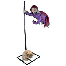 NEU Halloween-Deko-Figur schwebende Hexe, mit Licht-, Sound- und Bewegungseffekten, 195cm