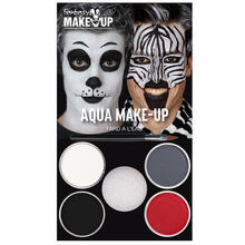 SALE Fantasy Aqua-Schmink-Set, Zebra / Panda, Vorteilspack, 6-teilig