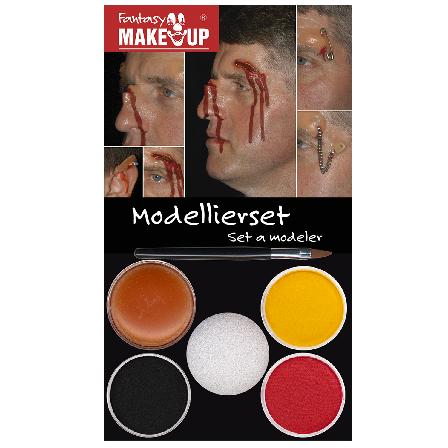 SALE Fantasy Aqua-Schmink-Set, Narben Modellieren, Vorteilspack, 6-teilig