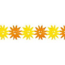 Girlande Sonne gelb/orange, 3 m