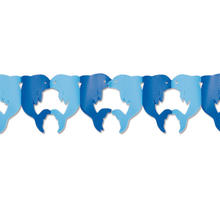 Girlande Delphin blau / hellblau, 3 m