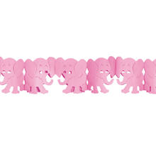 Girlande Elefanten, rosa, 3 m