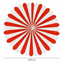 Riesen-Deko-F�cher, � 100 cm, schwer entflammbar, Rot-Wei�