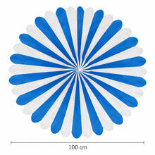 Riesen-Deko-F�cher, � 100 cm, schwer entflammbar, Blau-Wei�