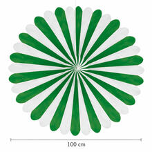 Riesen-Deko-F�cher, � 100 cm, schwer entflammbar, Gr�n-Wei�