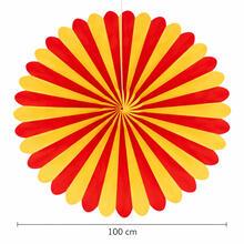 Riesen-Deko-F�cher, � 100 cm, schwer entflammbar, Rot-Gelb, Spanien