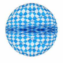 Wabenball Bavaria Raute, ca. 30 cm, Bayrische Dekoration, Bayrisches Fest, Blau-Wei�, schwer entflammbar