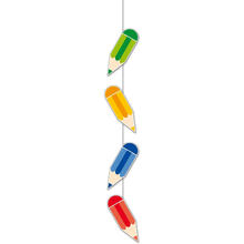 H�nge-Girlande Schulanfang Buntstifte, 115 cm