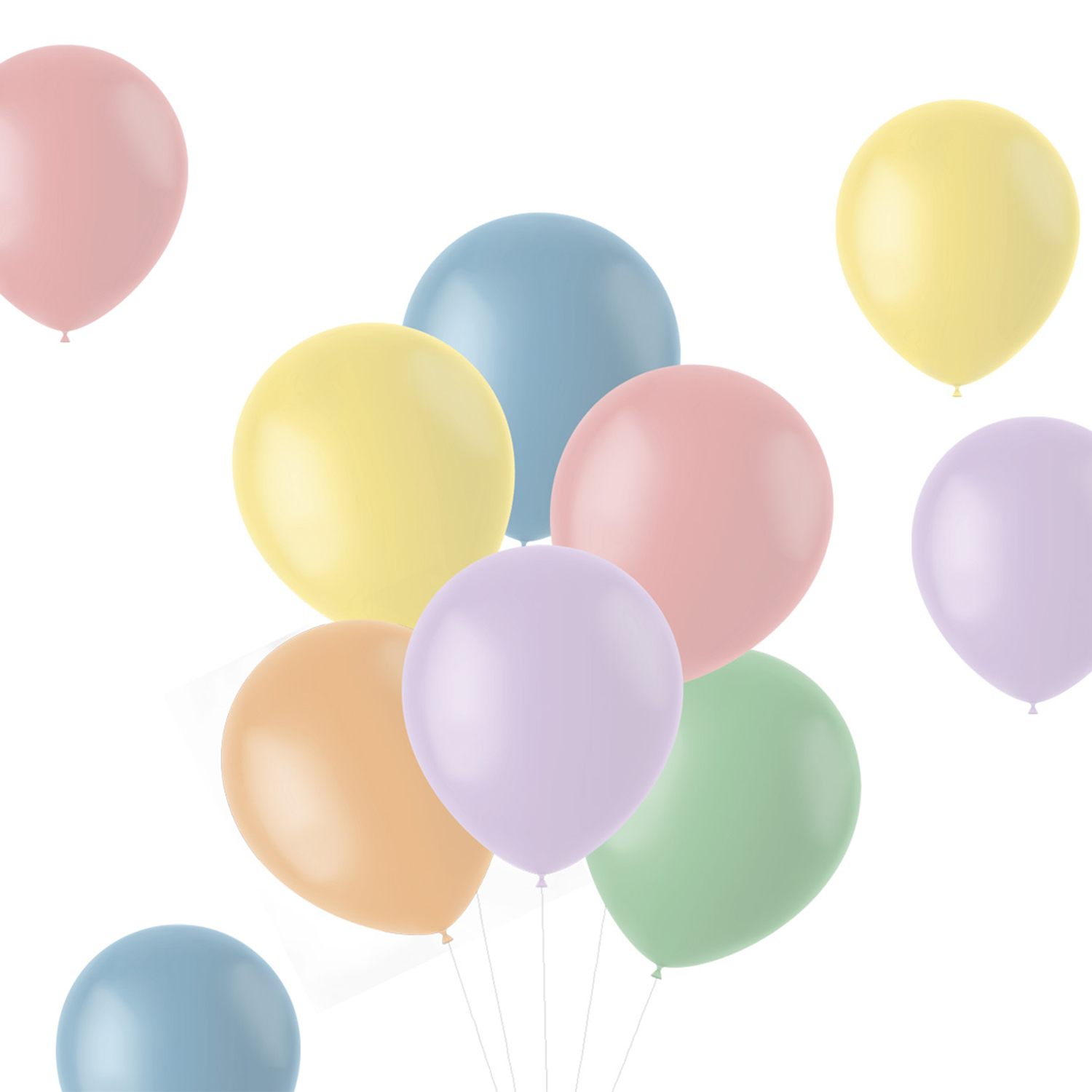 NEU Latex-Luftballons matt, 33cm, Pastelltöne bunt gemischt, 100 Stück
