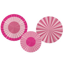 NEU Deko-Fcher Perfekt Pink, 3 Stck - 2x 35cm und 1x 25cm in Rosa-Pink-Tnen, aus FSC-Papier