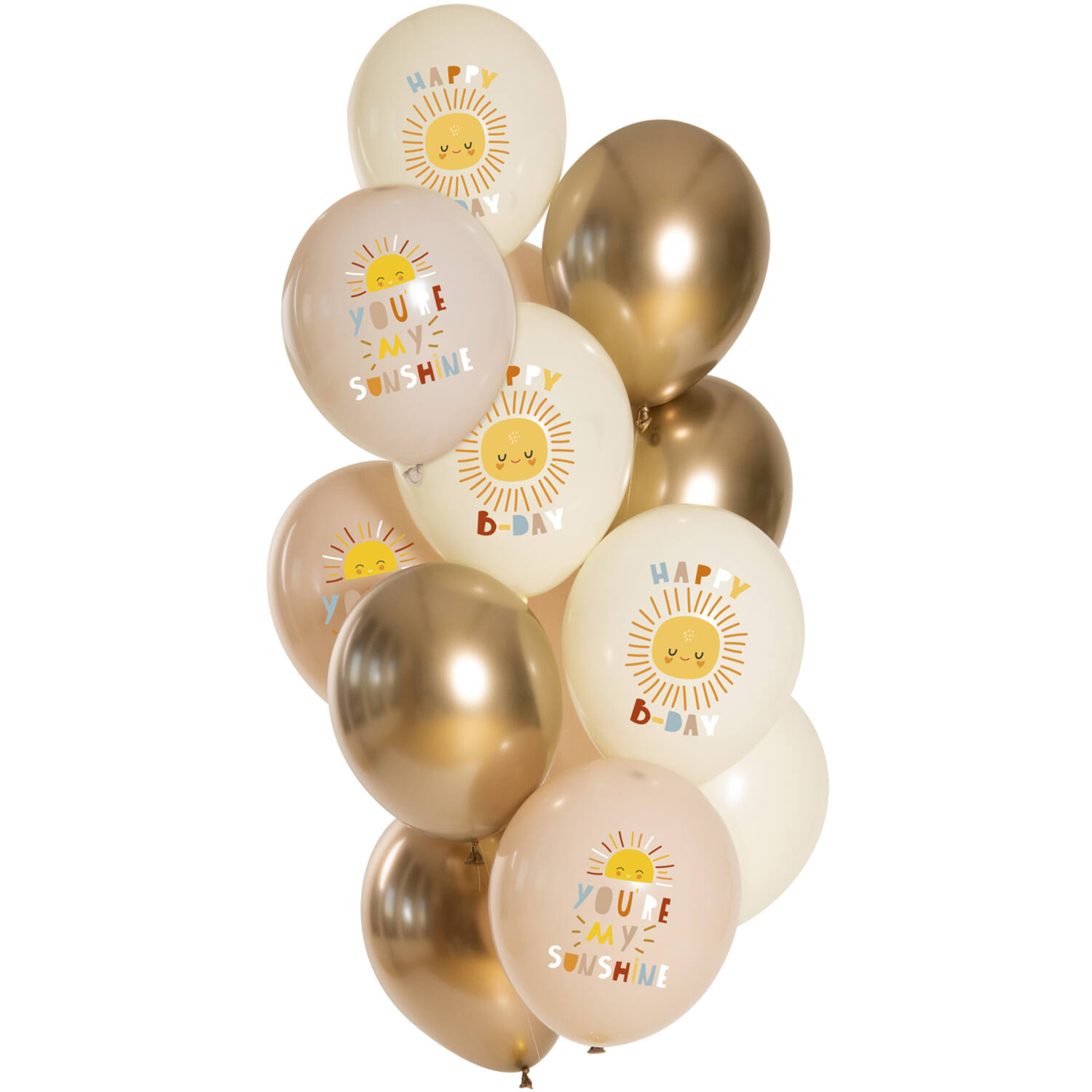NEU Premium-Latex-Luftballons Birthday Sunshine, 33cm, 12 Stk.