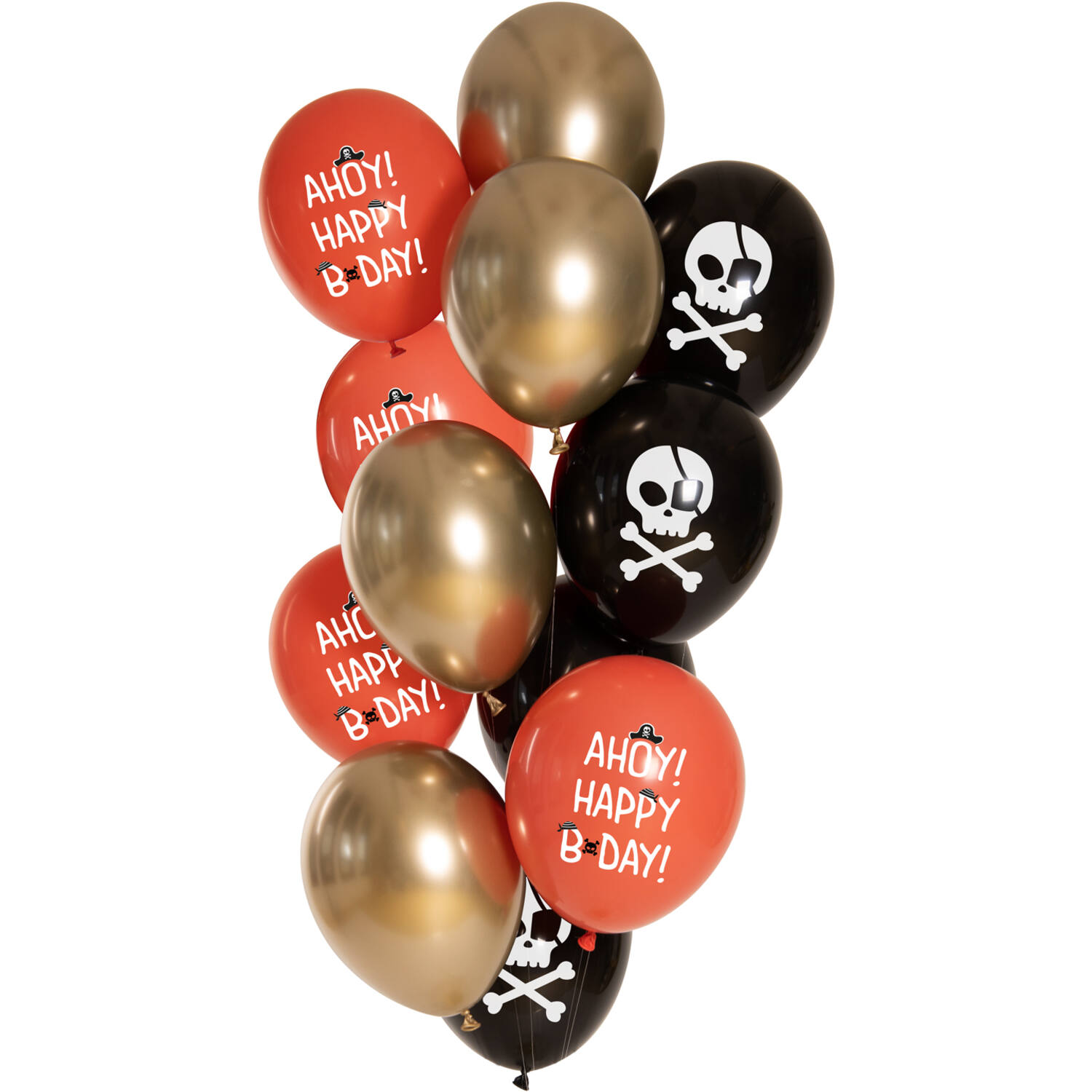 NEU Premium-Latex-Luftballons Birthday Pirate, 33cm, 12 Stk.