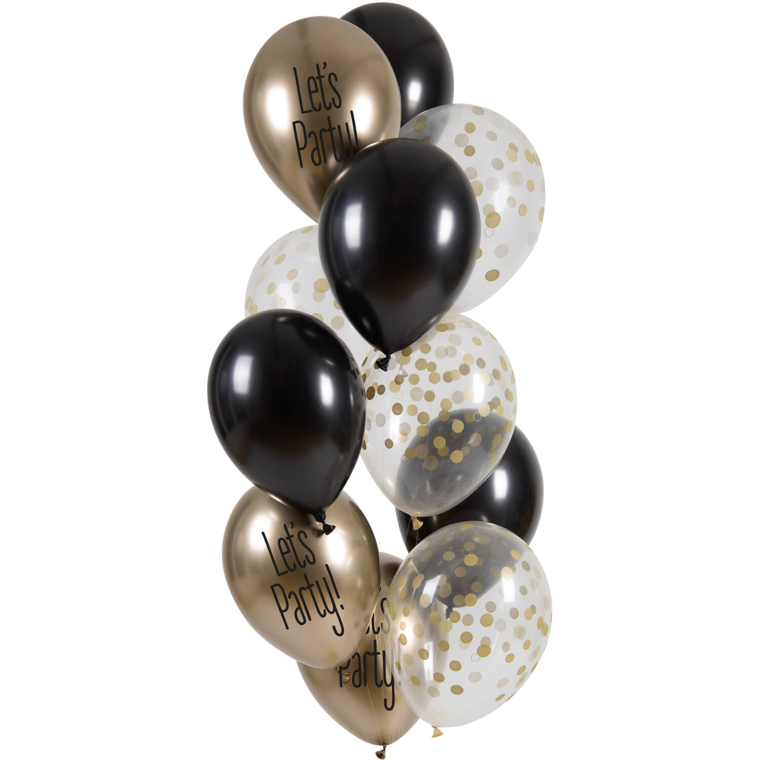 NEU Premium-Latex-Luftballons Let's Party, Black Tie, 33cm, 12 Stk.