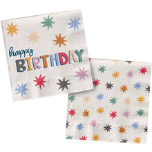 Servietten Starburst, 33 x 33 cm, 20 St�ck, Happy Birthday
