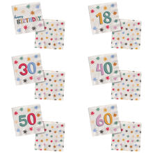 Servietten Starburst, 33 x 33 cm, 20 St�ck f�r Geburtstage - Verschiedene Ausf�hrungen