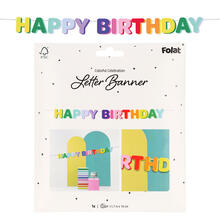 NEU Buchstabengirlande Happy Birthday Stripetastic aus Papier, 170cm x 14cm
