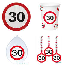 SALE Geburtstags-Serie Verkehrsschild 30 - Verschiedene Party-Artikel