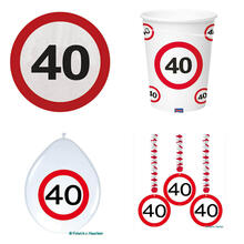 SALE Geburtstags-Serie Verkehrsschild 40 - Verschiedene Party-Artikel