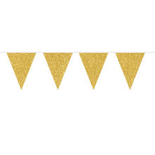 SALE Wimpelkette Glitter Gold, 6 m