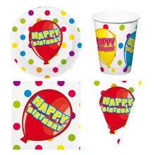 SALE Geburtstags-Serie Ballon Geburtstag Happy Birthday - Teller, Servietten, Becher & Deko