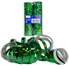 Luftschlange Holographisch gr�n, 2 St�ck