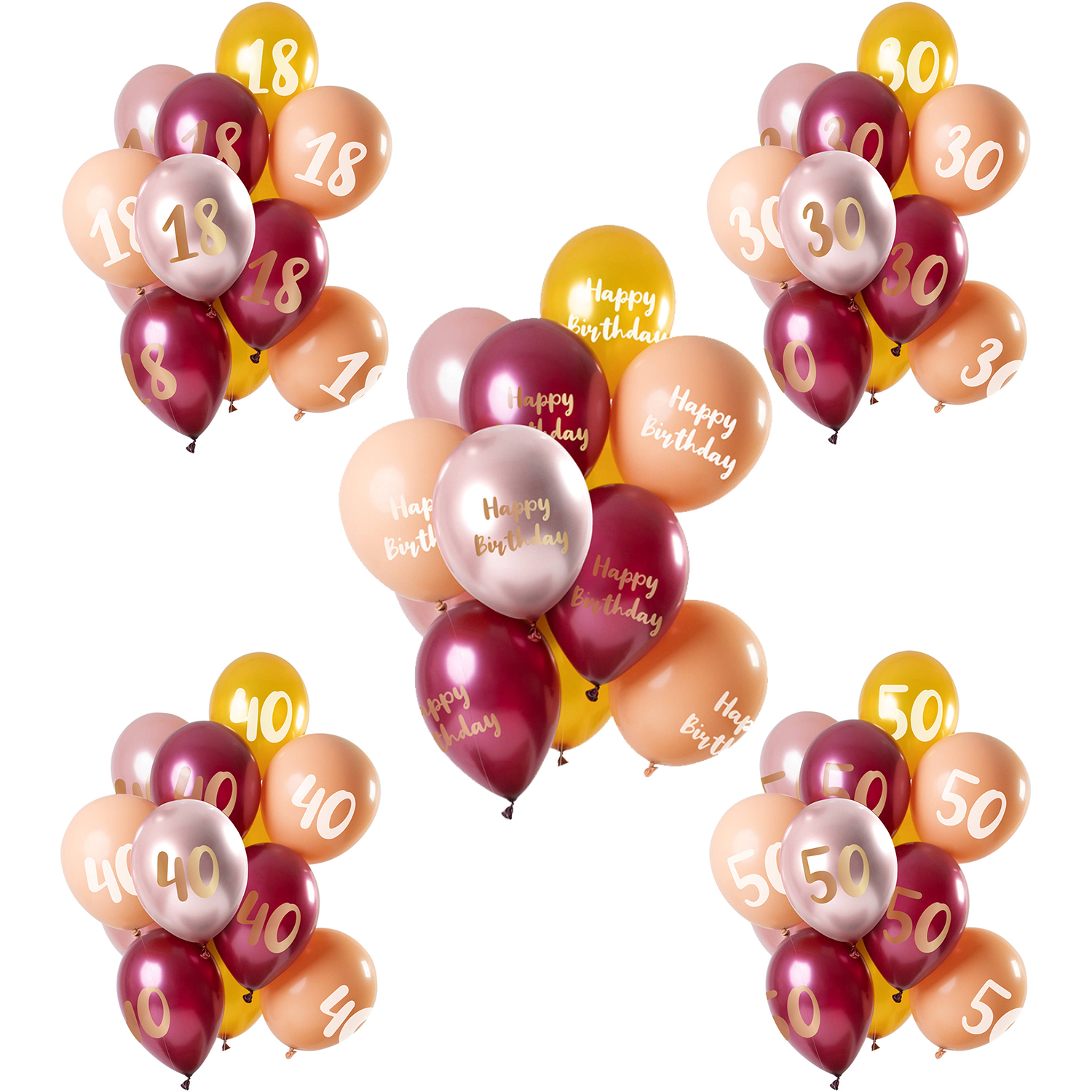 NEU Premium-Latex-Luftballons, 33cm, 12 Stück, Pink-Gold - verschiedene Varianten