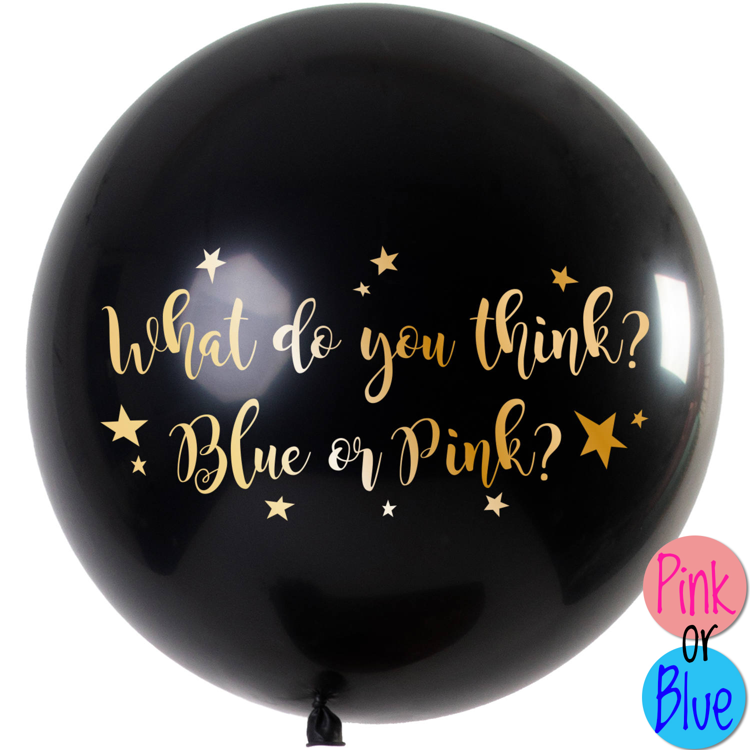 SALE Premium-Latex-Luftballon Gender reveal, boy or girl, metallic, 90cm, mit Konfetti - verschiedene Varianten